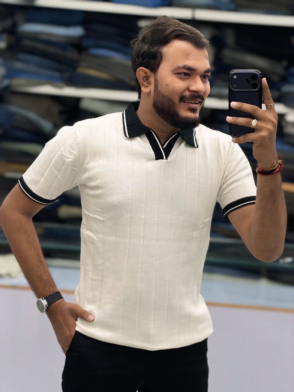 Premium Ribbed Polo T-Shirt