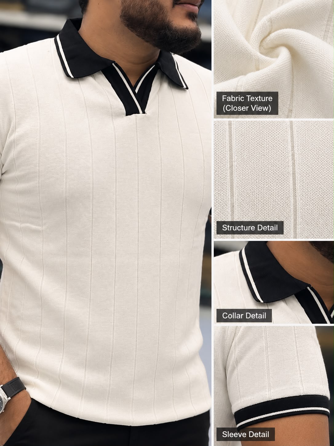 Premium Ribbed Polo T-Shirt