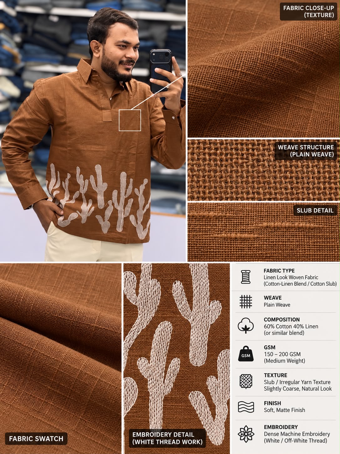 Embroidered Kurta Shirt