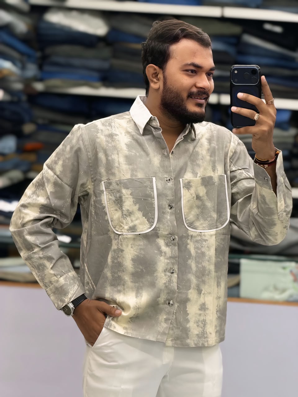PREMIUM TEXTURED OVERSIZED SHIRT