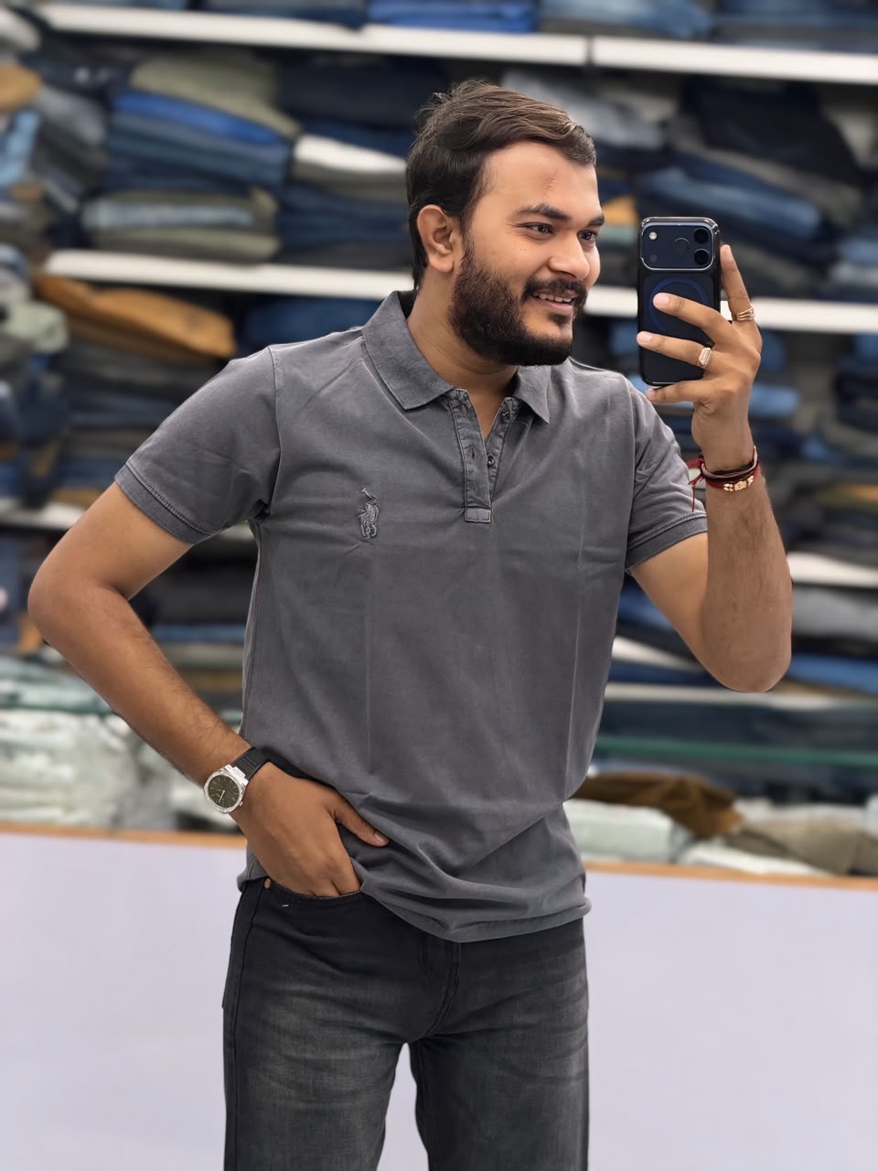 🖤 Premium Washed Polo T-Shirt