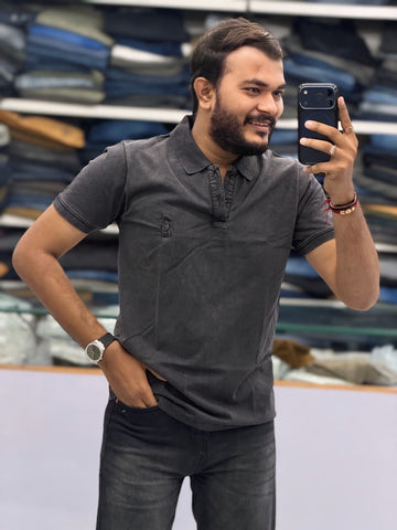 🖤 Premium Washed Polo T-Shirt
