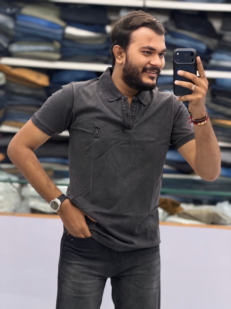 🖤 Premium Washed Polo T-Shirt