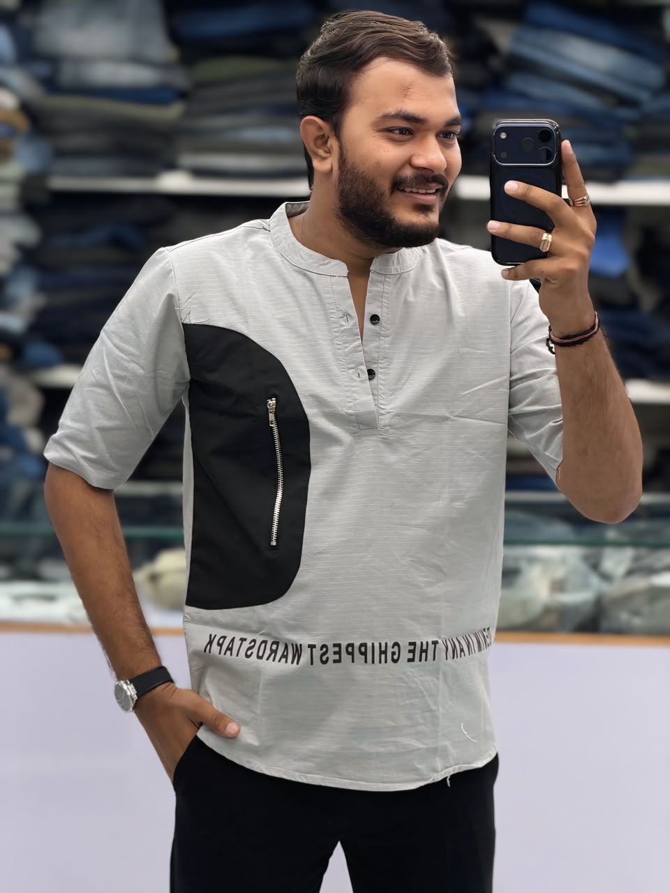 Premium Designer Half-Sleeve Kurta