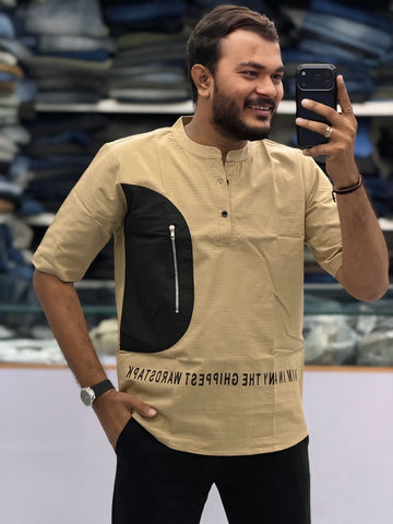Premium Designer Half-Sleeve Kurta