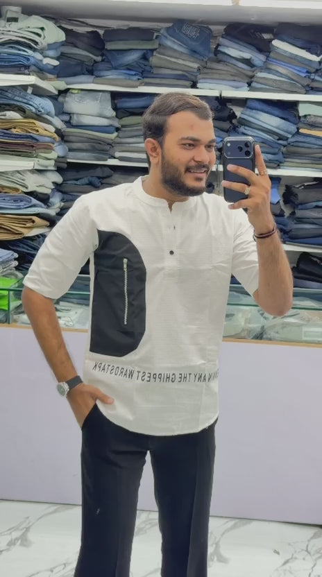 Premium Designer Half-Sleeve Kurta