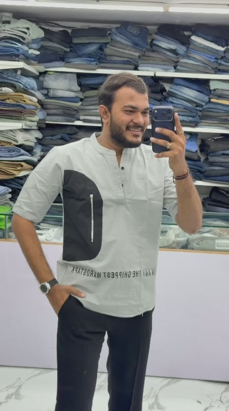 Premium Designer Half-Sleeve Kurta