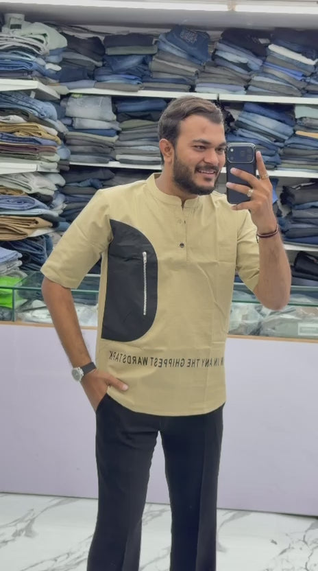 Premium Designer Half-Sleeve Kurta